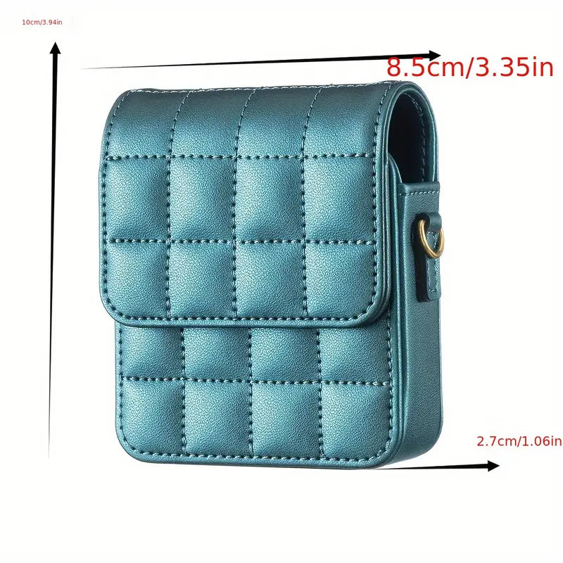 Quilted Crossbody Phone Pouch for Samsung Z Flip – Black
