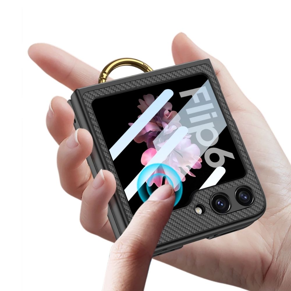 LuxGuard Z Flip 6, 5 Leather Wallet Case