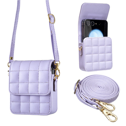 Quilted Crossbody Phone Pouch for Samsung Z Flip – Black