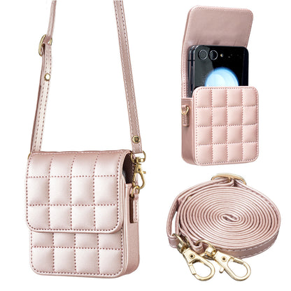 Quilted Crossbody Phone Pouch for Samsung Z Flip – Black