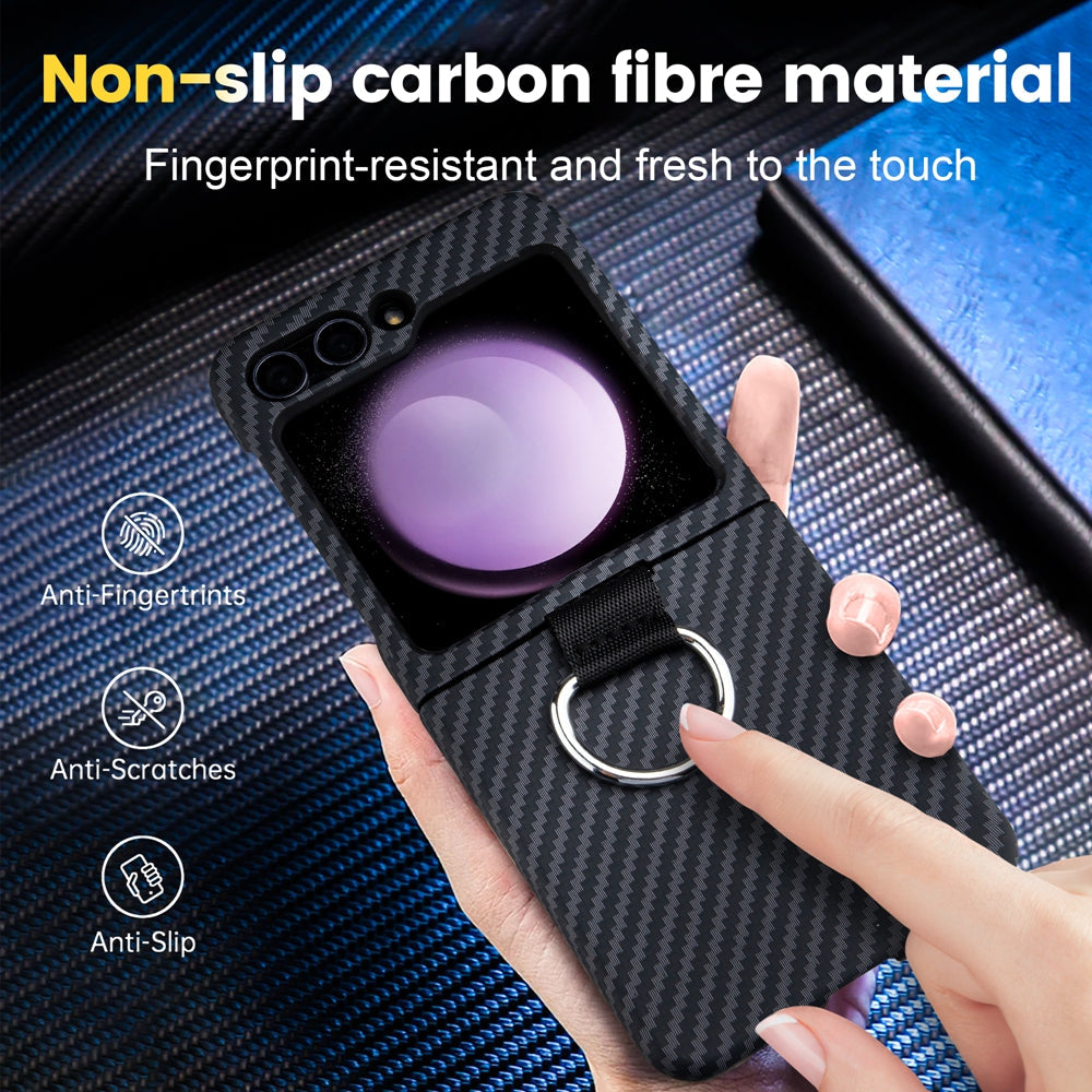 CarbonGrip Z Flip – Slim Matte Case with Ring Holder