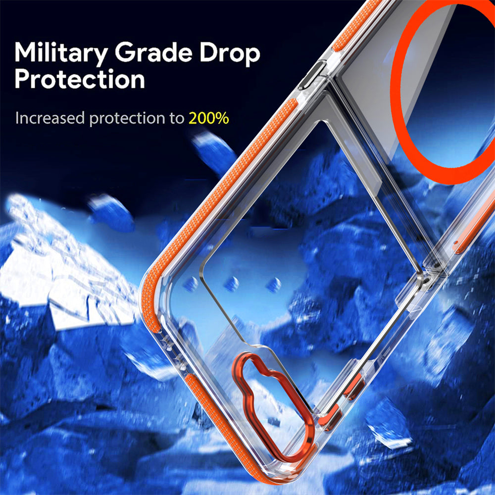 ClearMag Z Flip – Magnetic Transparent  with Shockproof Protection Case
