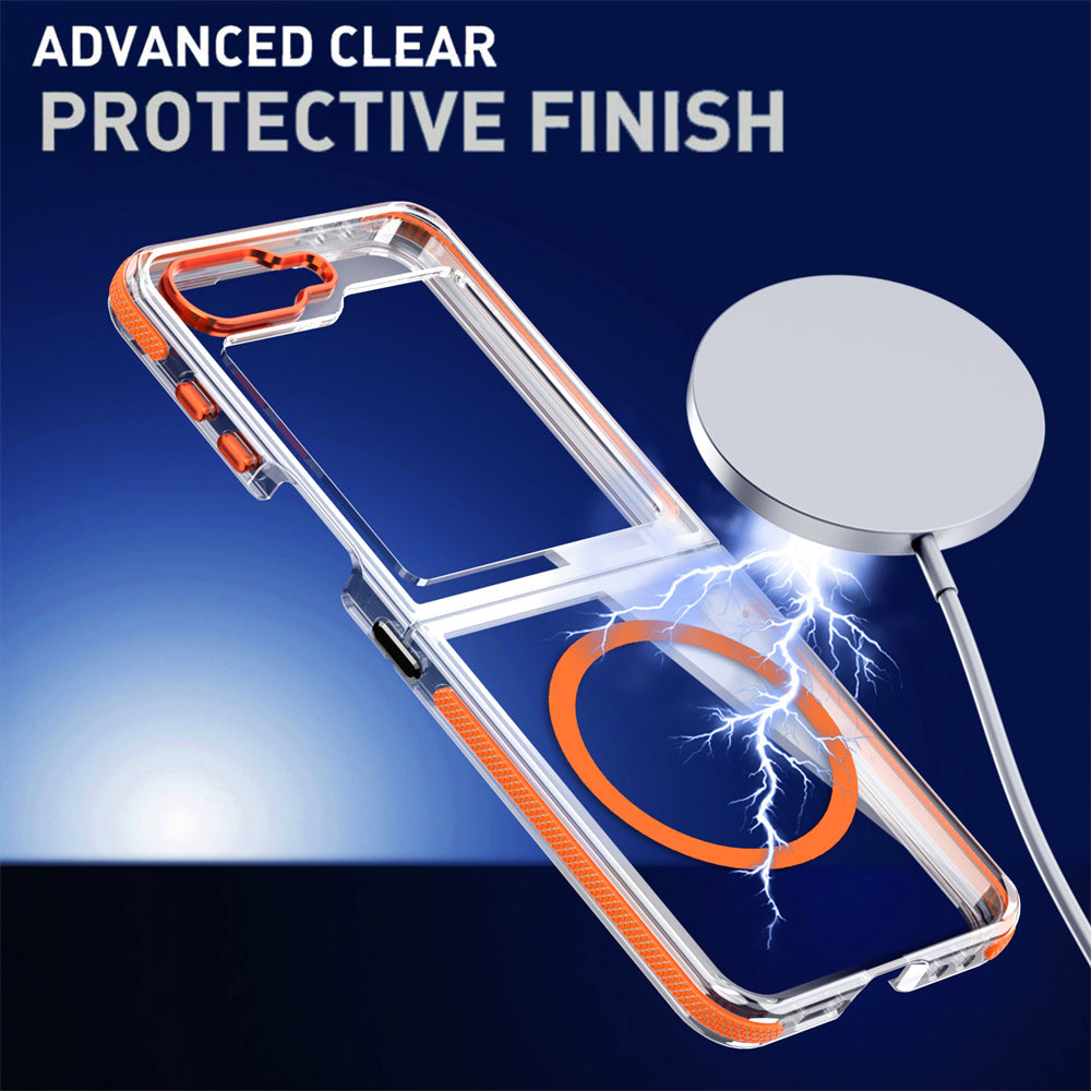 ClearMag Z Flip – Magnetic Transparent  with Shockproof Protection Case