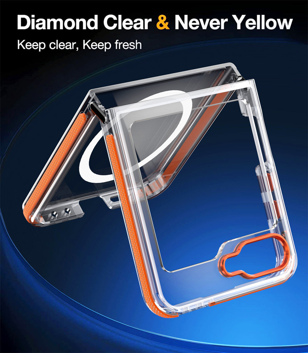 ClearMag Z Flip – Magnetic Transparent  with Shockproof Protection Case