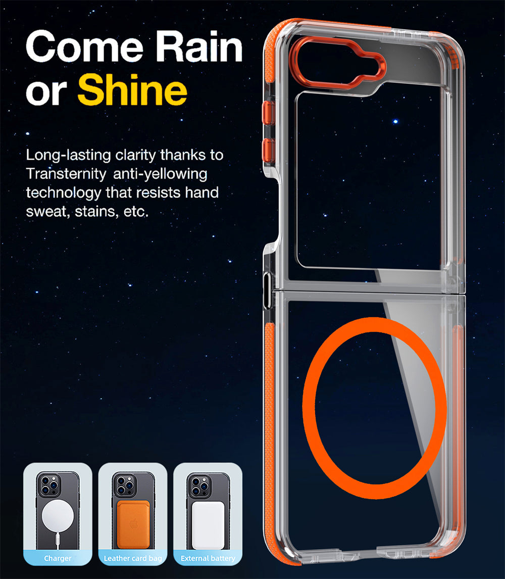 ClearMag Z Flip – Magnetic Transparent  with Shockproof Protection Case