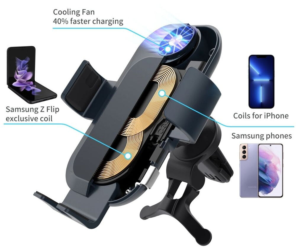 Dual Coil Wireless Car Charger For Z Flip Series