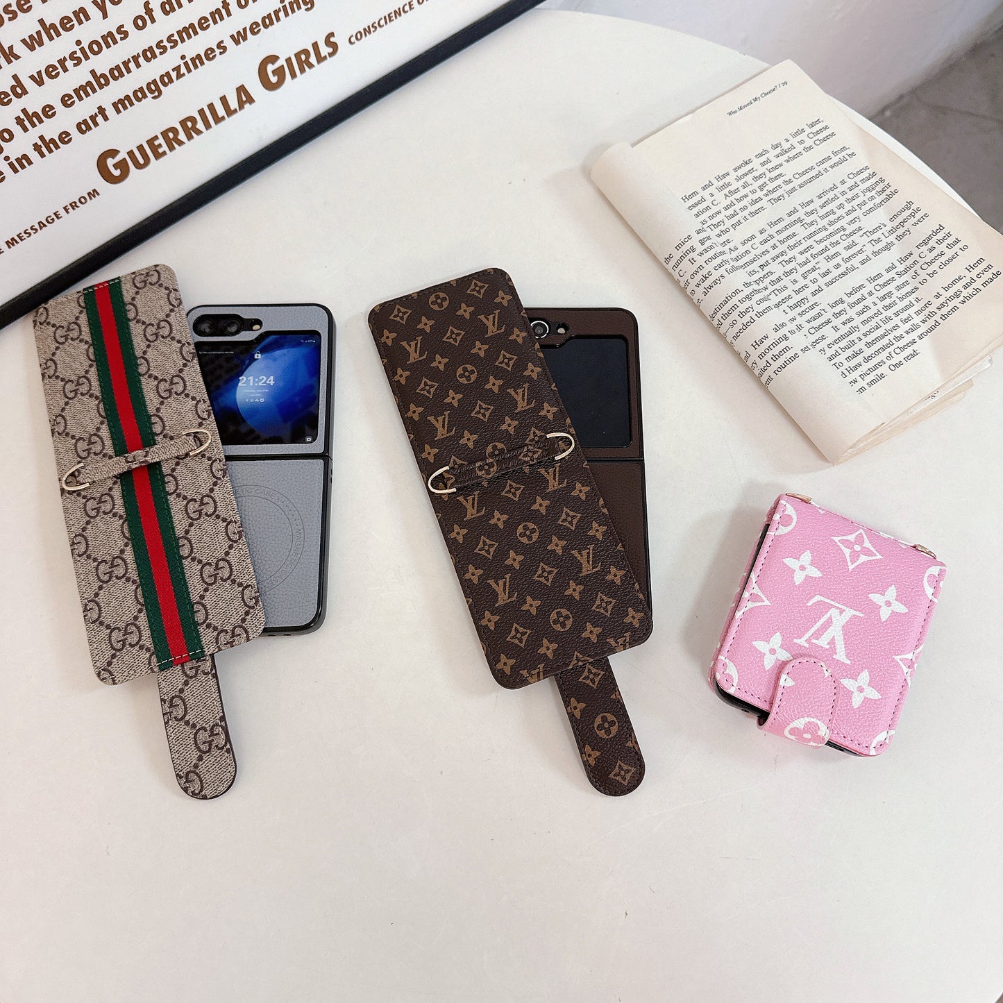 Luxury Pattern Flip Case for Samsung Z Flip – Wallet Style Protective Cover