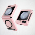 FortiFlex Z Flip 6 Leather Hinge Magnetic Kickstand Case