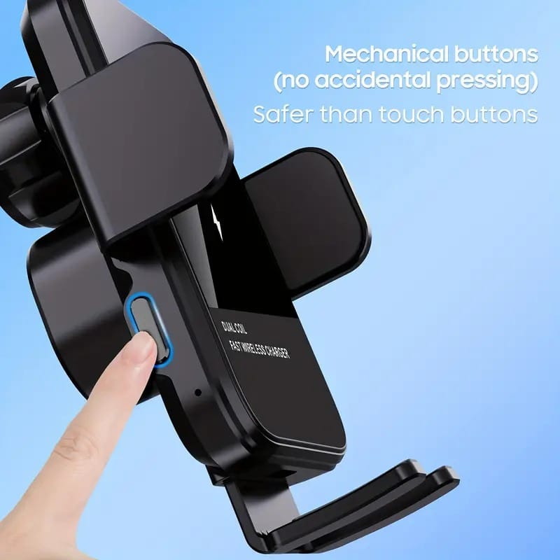 PowerGrip 15W Wireless Car Charger Adjustable Dual Coil Fast Charging Mount