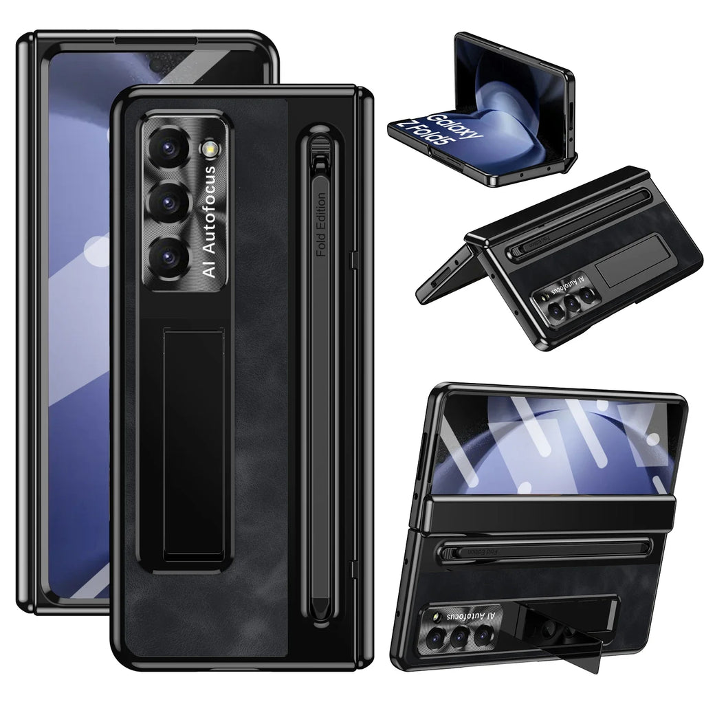 Luxury Leather Stand & Pen Slot Case