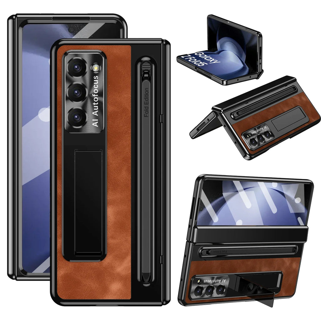 Luxury Leather Stand & Pen Slot Case