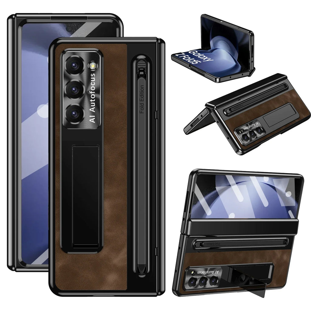 Luxury Leather Stand & Pen Slot Case