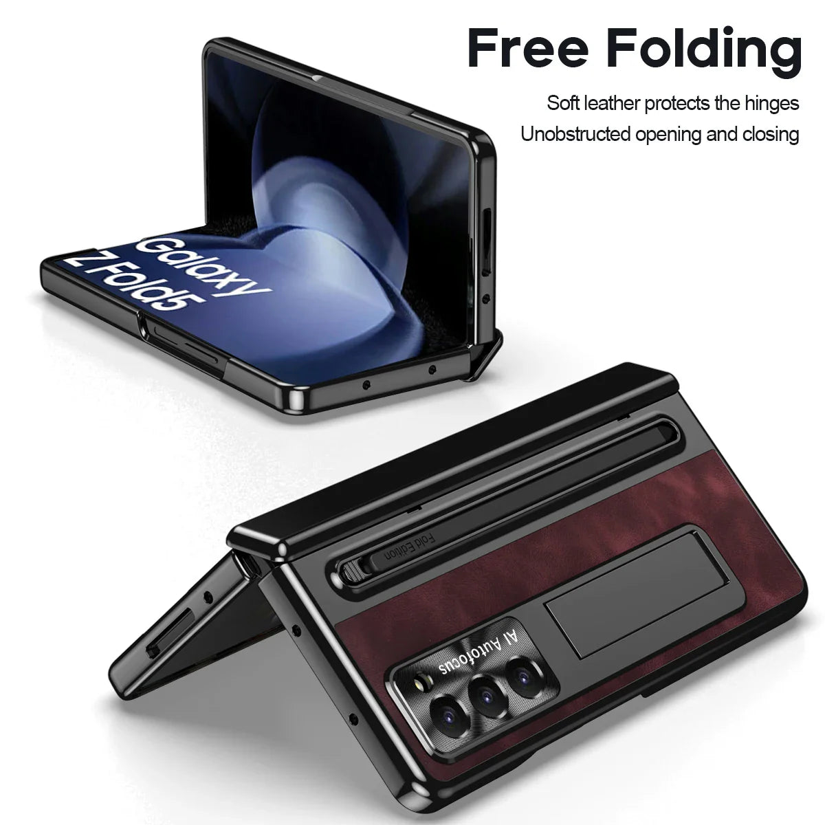Luxury Leather Stand & Pen Slot Case
