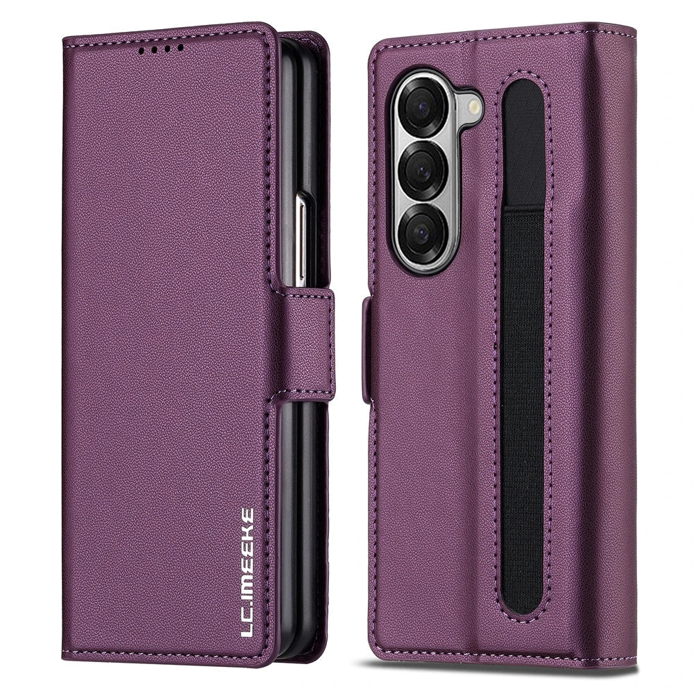 Leather Wallet Case with Card Holder & Kickstand