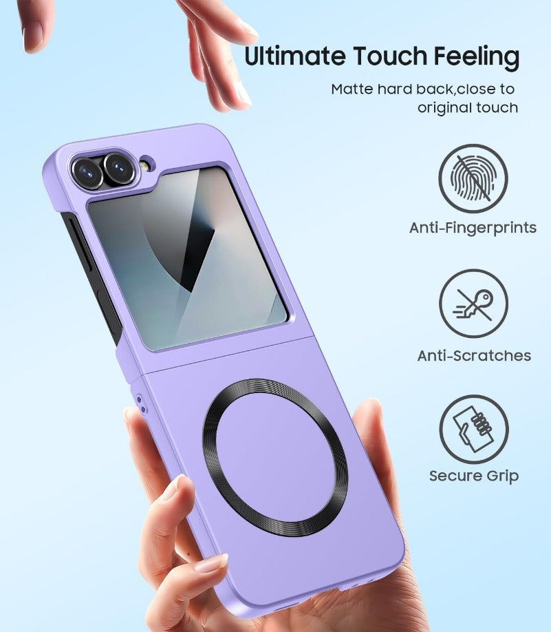 SlimShield Z Flip – Ultra-Thin Matte Case with MagSafe & Screen Protector