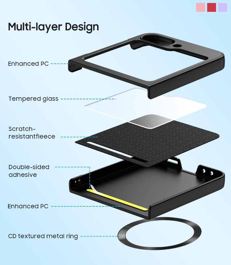 SlimShield Z Flip – Ultra-Thin Matte Case with MagSafe & Screen Protector