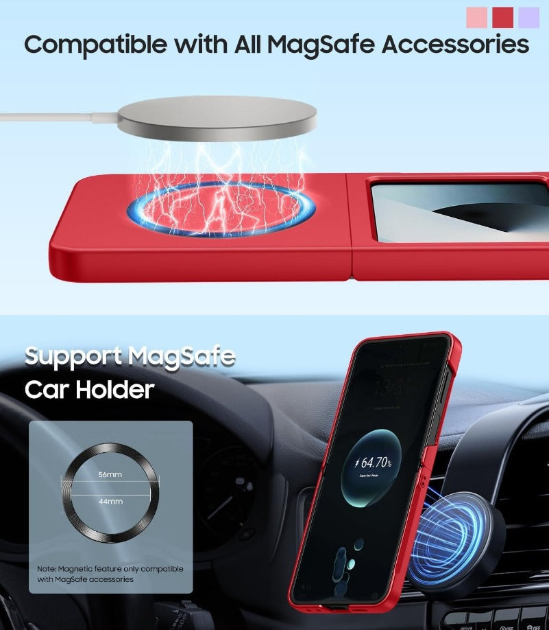 SlimShield Z Flip – Ultra-Thin Matte Case with MagSafe & Screen Protector