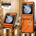 LuxStrap Z Flip – Leather Crossbody Case with Hard Protection