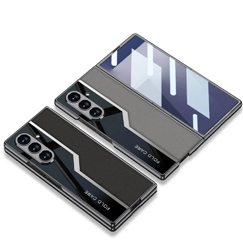 Luxury Leather Case with Hinge Protection