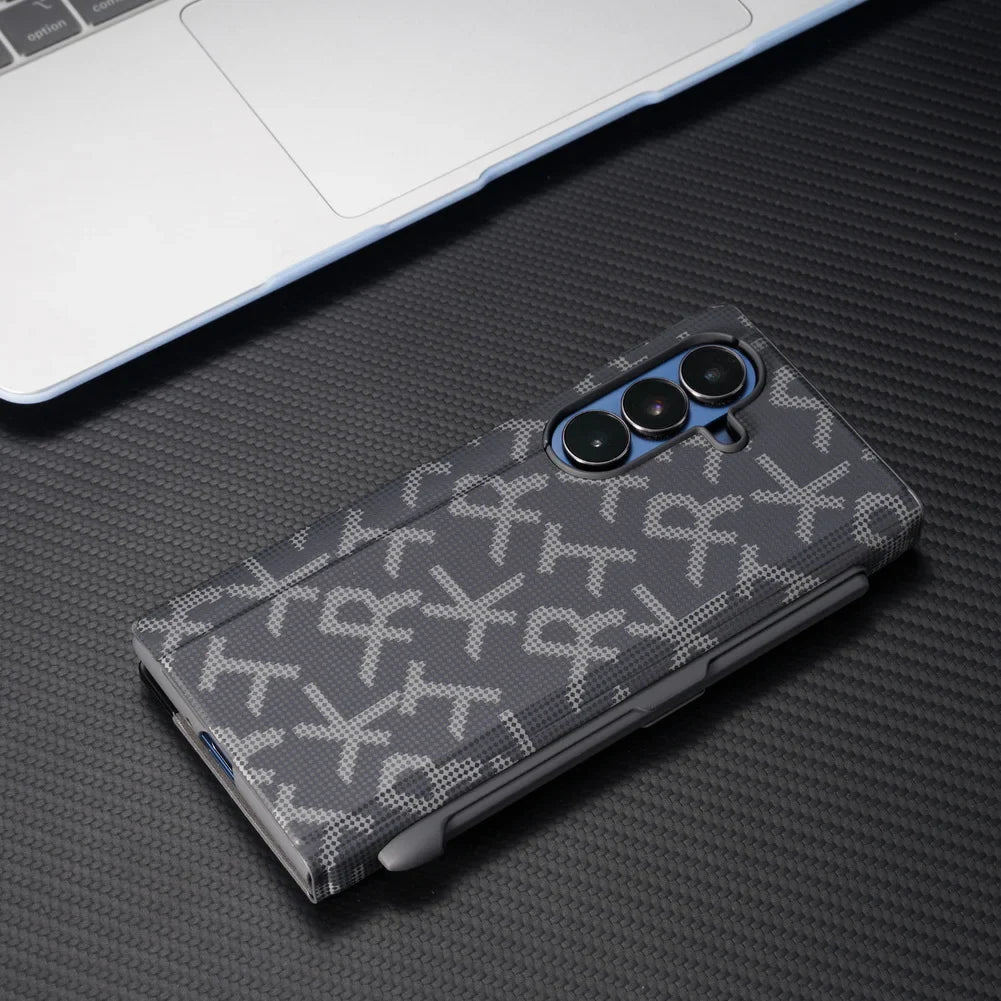 Leather Stand Case with Pen For Galaxy Z Fold