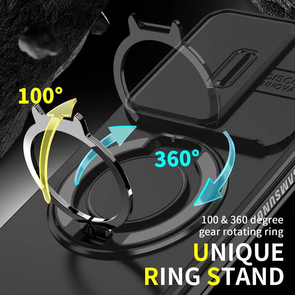 Magnetic Kickstand Case with Camera Cover