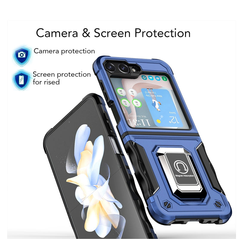 TitanGuard Z Flip 7, 6, 5, 4, 3 Defender Case Military-Grade with Magnetic Stand