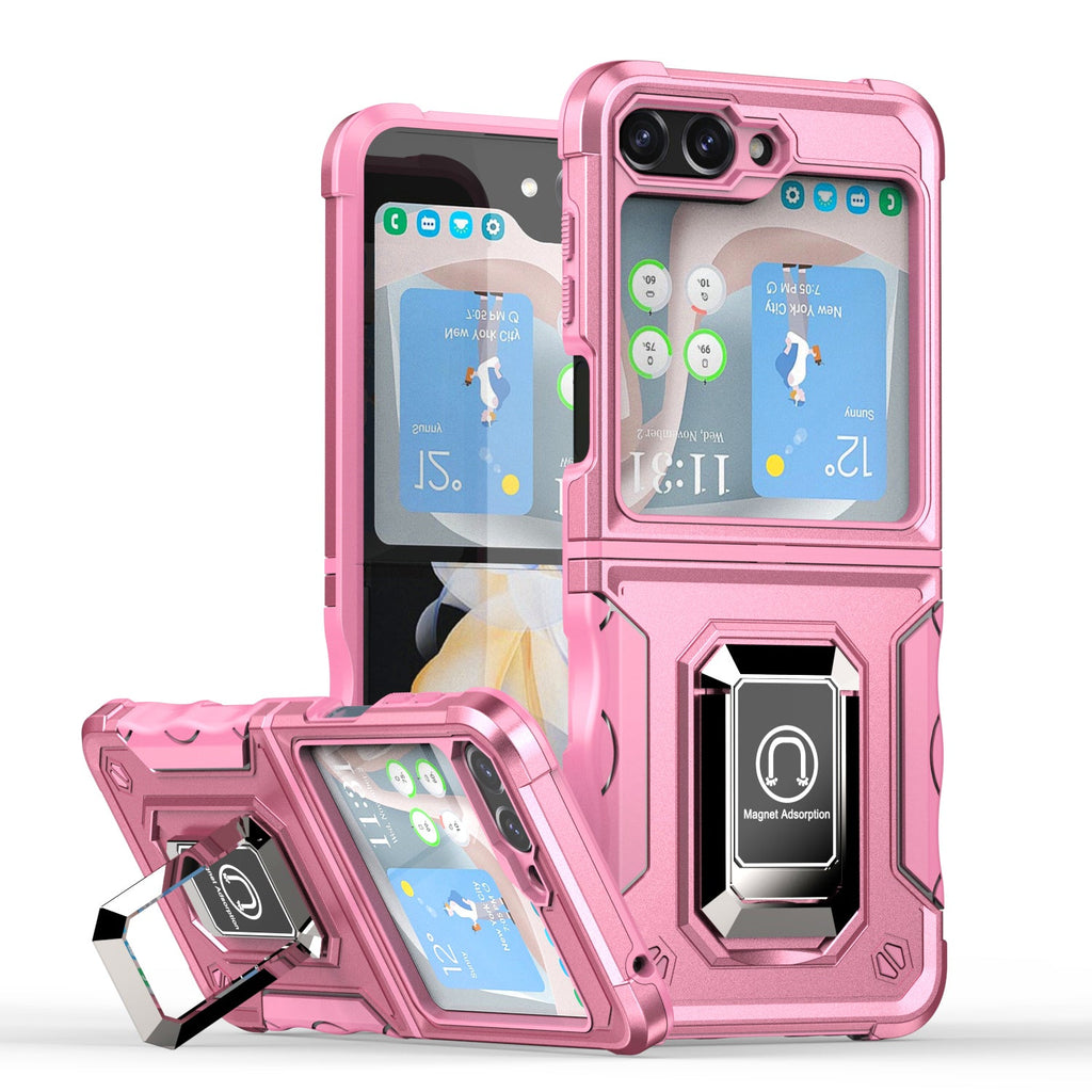 TitanGuard Z Flip 7, 6, 5, 4, 3 Defender Case Military-Grade with Magnetic Stand