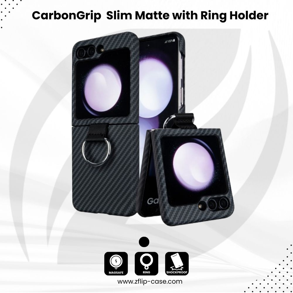 CarbonGrip Z Flip – Slim Matte Case with Ring Holder