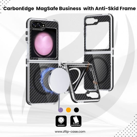 CarbonEdge Z Flip – MagSafe Business Case with Anti-Skid Frame