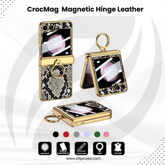 CrocMag Z Flip 7, 6, 5 Magnetic Hinge Leather Case