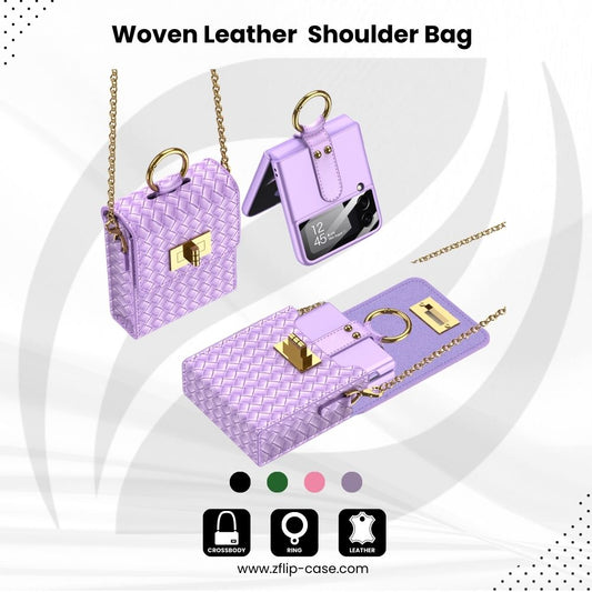 Woven Leather Z Flip 7 6, 5, 4 Shoulder Bag & Case
