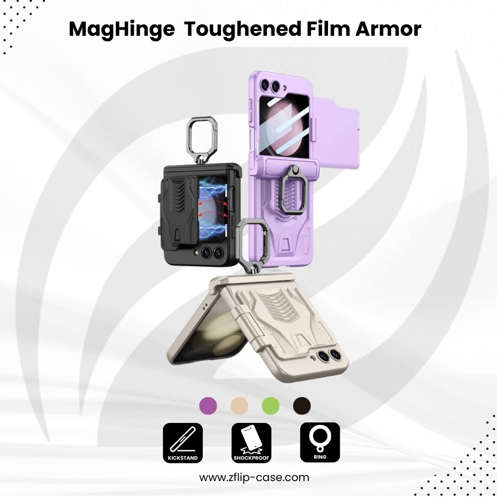 MagHinge Z Flip 7, 6, 5 Toughened Film Armor Case