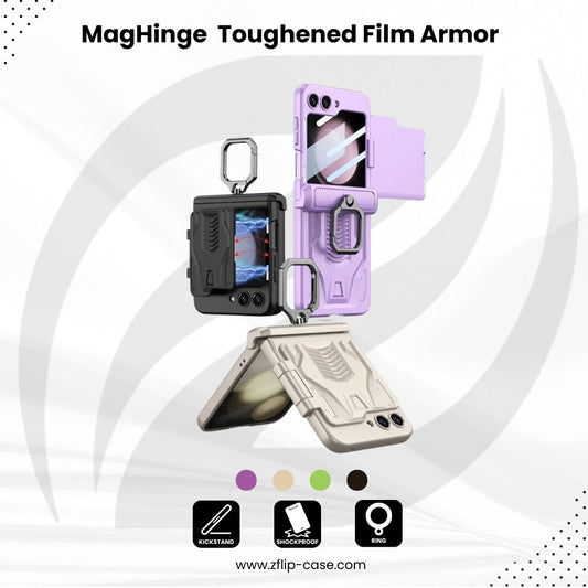 MagHinge Z Flip 7, 6, 5 Toughened Film Armor Case