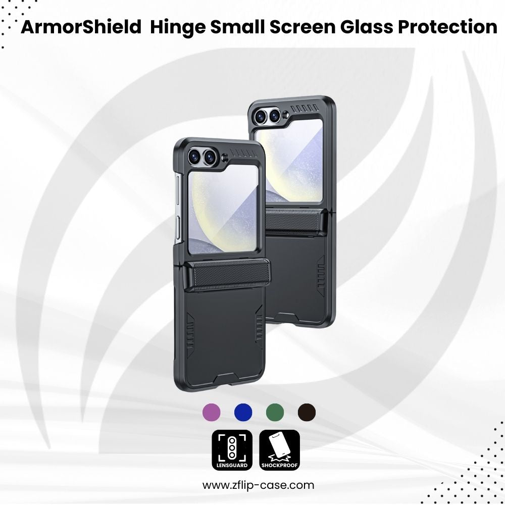ArmorShield Z Flip 7, 6 Hinge Armor Case with Small Screen Glass Protection