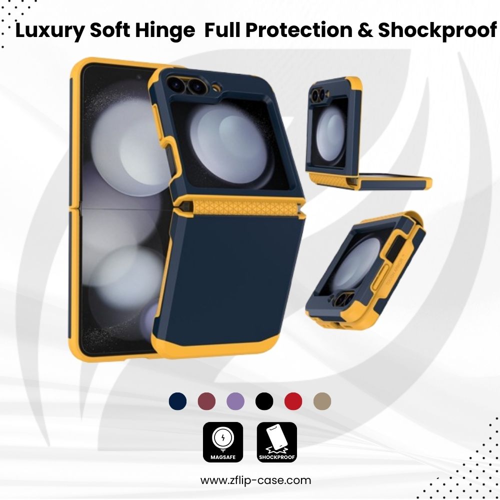 Luxury Soft Hinge  Z Flip 7,6,5,4  Full Protection & Shockproof Case