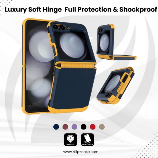 Luxury Soft Hinge  Z Flip 7,6,5,4  Full Protection & Shockproof Case