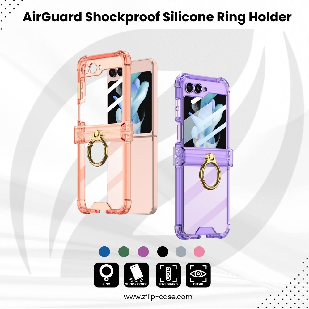 AirGuard Z Flip 6 Shockproof Silicone Ring Holder Case