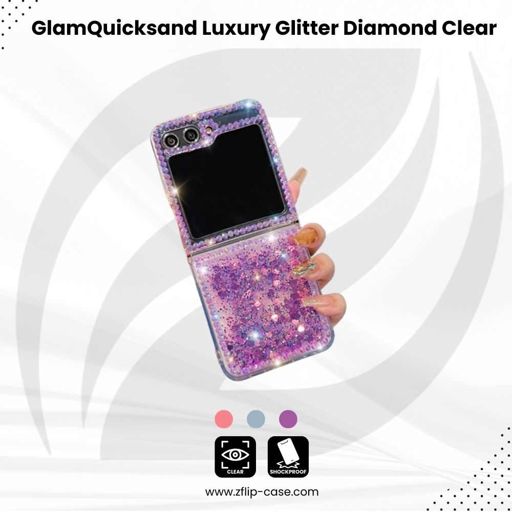 GlamQuicksand Z Flip 7, 6 ,5 ,4 ,3 Case Luxury Glitter Diamond Clear Cover