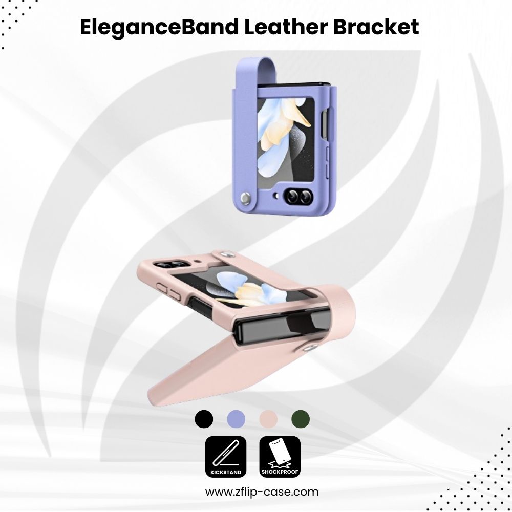 EleganceBand Z Flip 7, 6 ,5 ,4 ,3 Leather Bracket Case.