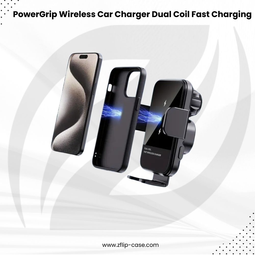 PowerGrip 15W Wireless Car Charger Adjustable Dual Coil Fast Charging Mount