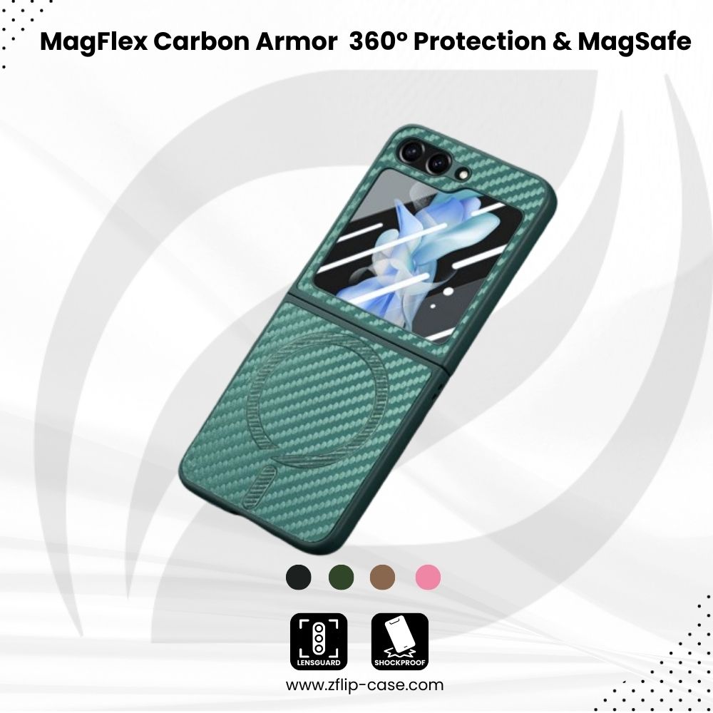 MagFlex Carbon Armor  Z Flip 7, 6, 5, 4 360° Protection & MagSafe Case