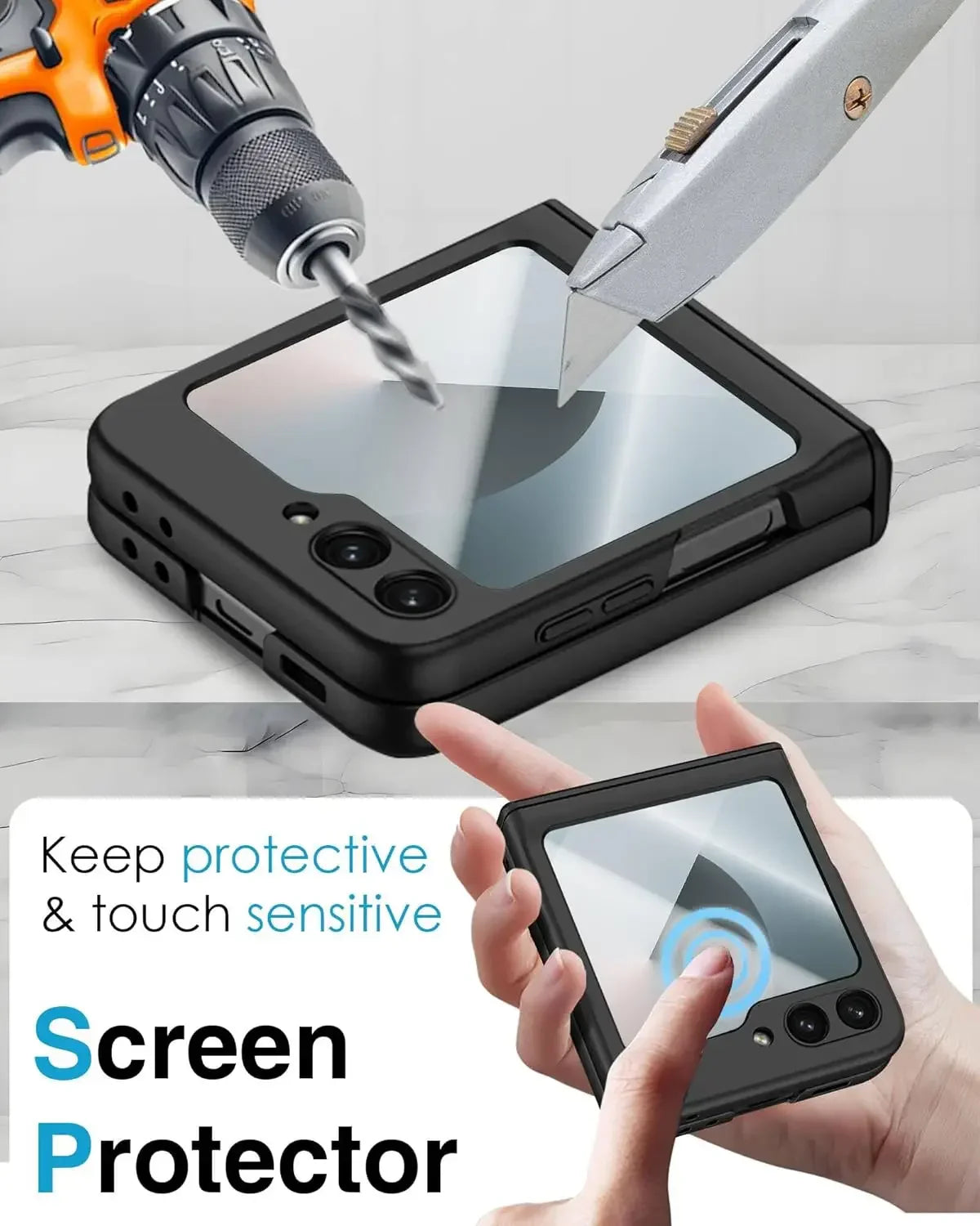 MagFlex  Z Flip 7, 6, 5 Stylus Shield Case with HD Screen Protection