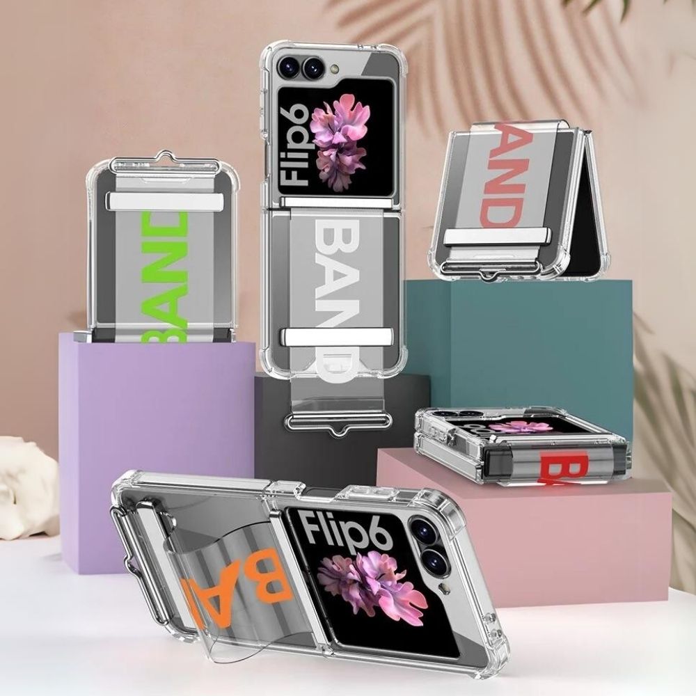 AirGuard Z Flip 6, 5, 4 Transparent Wrist Strap Case