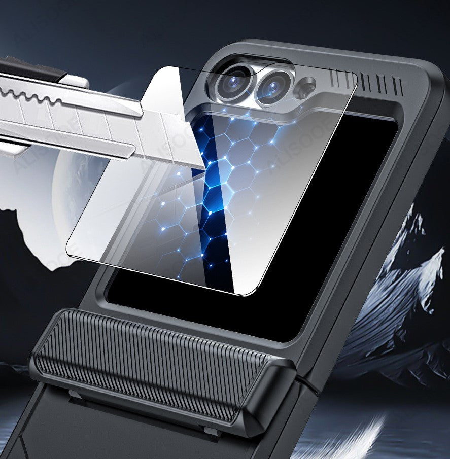 ArmorShield Z Flip 7, 6 Hinge Armor Case with Small Screen Glass Protection