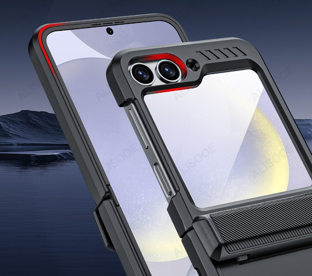 ArmorShield Z Flip 7, 6 Hinge Armor Case with Small Screen Glass Protection