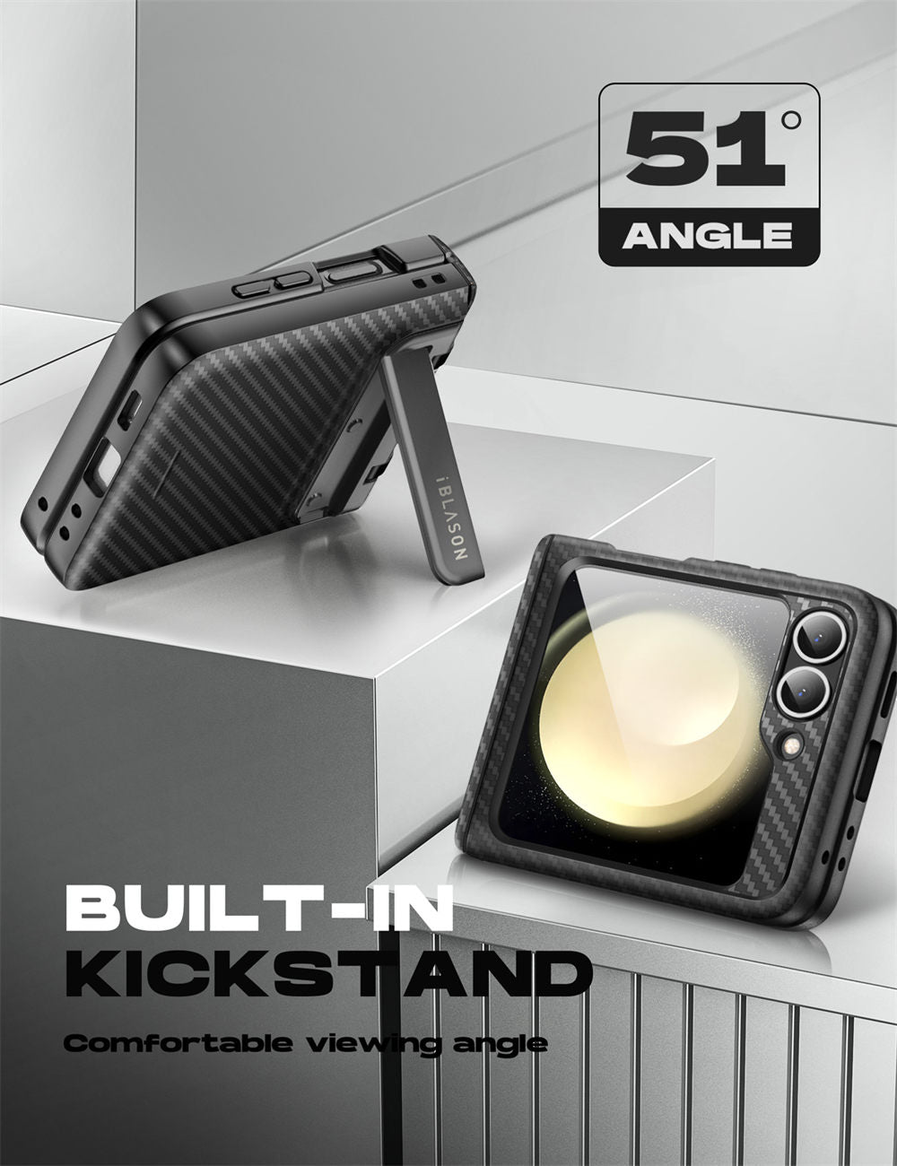 ArmorLift Rugged  Z Flip 7, 6, 5 - Screen Protector & Kickstand Case
