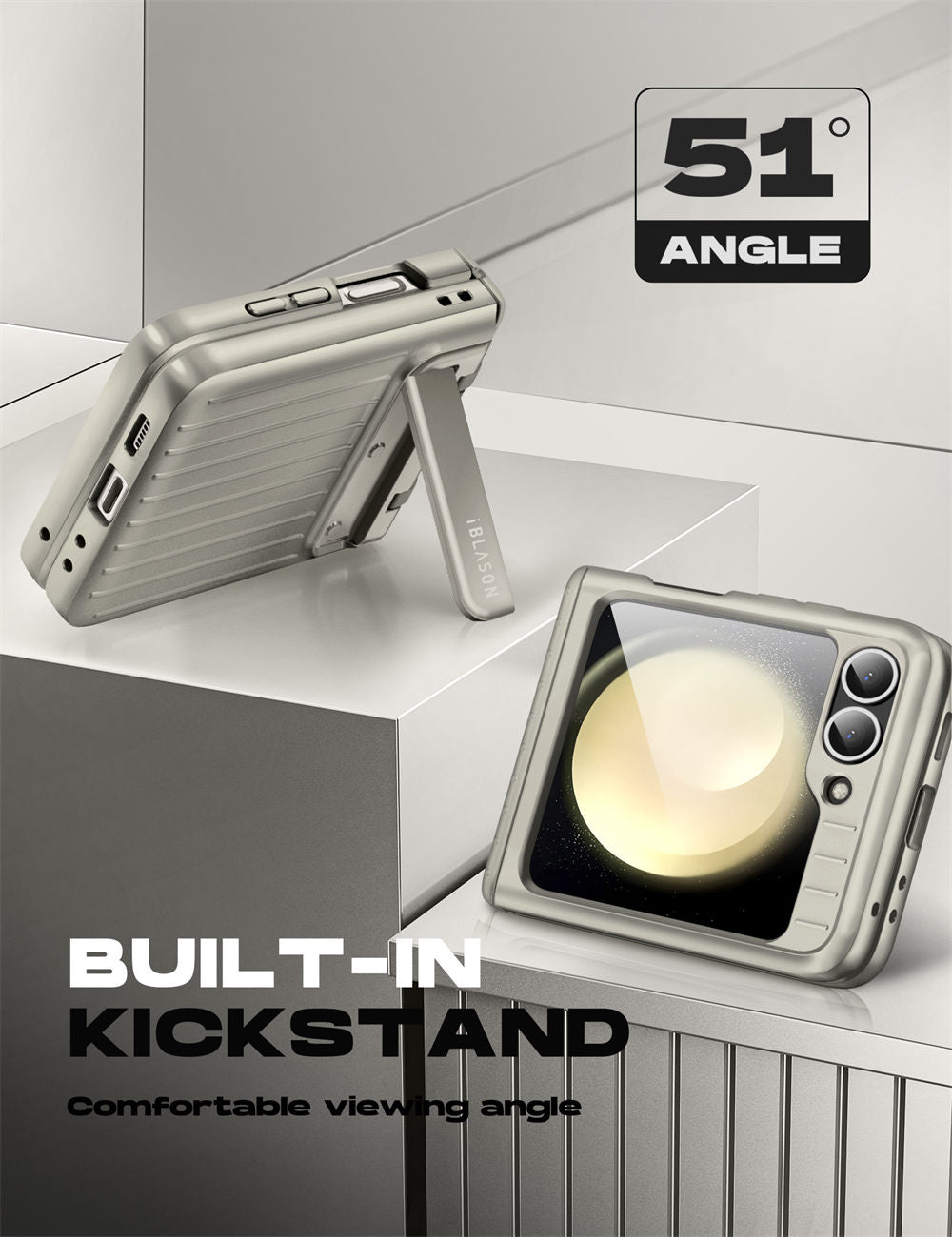 ArmorLift Rugged  Z Flip 7, 6, 5 - Screen Protector & Kickstand Case