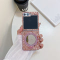 GlamMirror Z Flip 6, 5, 4 Glitter Diamond Case with MagSafe Kickstand