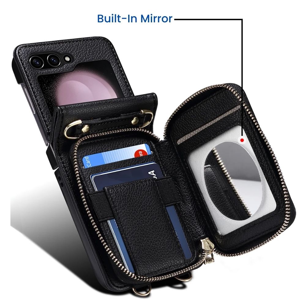 LuxeCross Z Flip 6, 5, 4, 3 Leather Crossbody Case