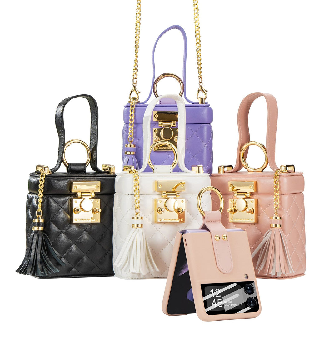 ChicDiamond Z Flip 6, 5, 4 Leather Strap Bag Case